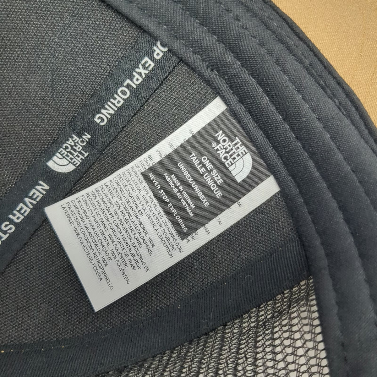 The North Face Trucker Hat Brown One Size Snapback Mesh Mountain Graphic Patch