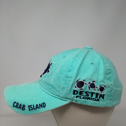 Sea Turtle Crab Island Strapback Hat Bluish-Green OSFM Destin Florida