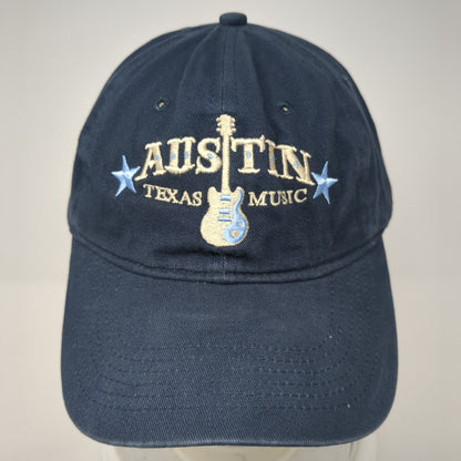 Austin Texas Music Slideback Hat Blue OS Adjustable Embroidered Port & Company