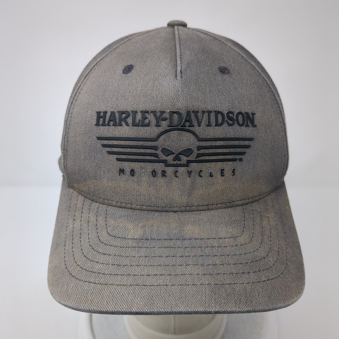 Harley-Davidson Motorcycles Fitted Hat Gray S/M Flexfit Embroidered 6 Panel