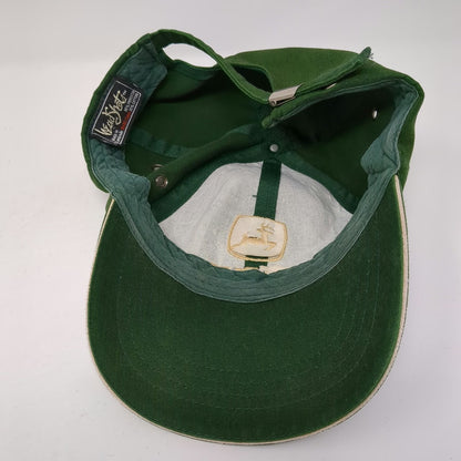 KC Caps John Deere Baseball Cap Green One Size Hat Slideback Logo Sandwich Brim