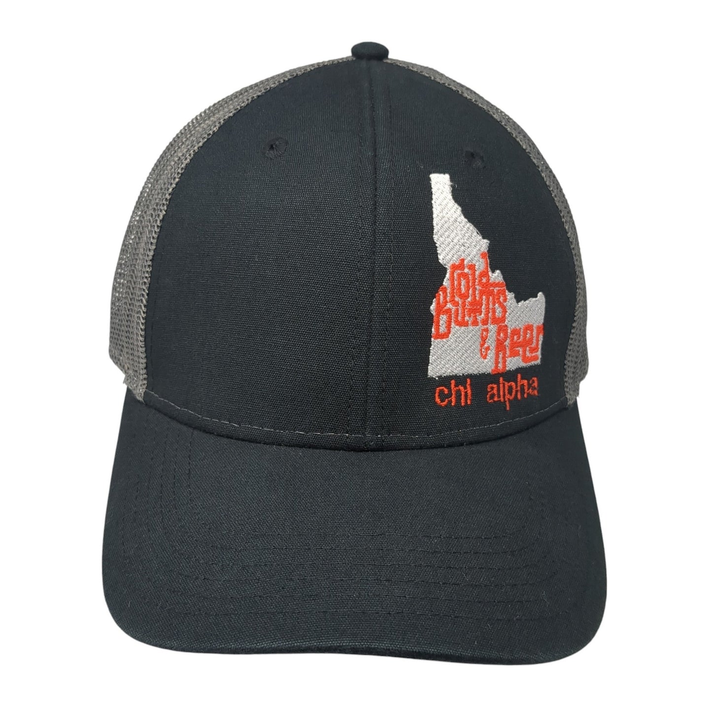 Chi Alpha Snapback Trucker Hat Black One Size Adjustable 6 Panel Mesh Back Otto