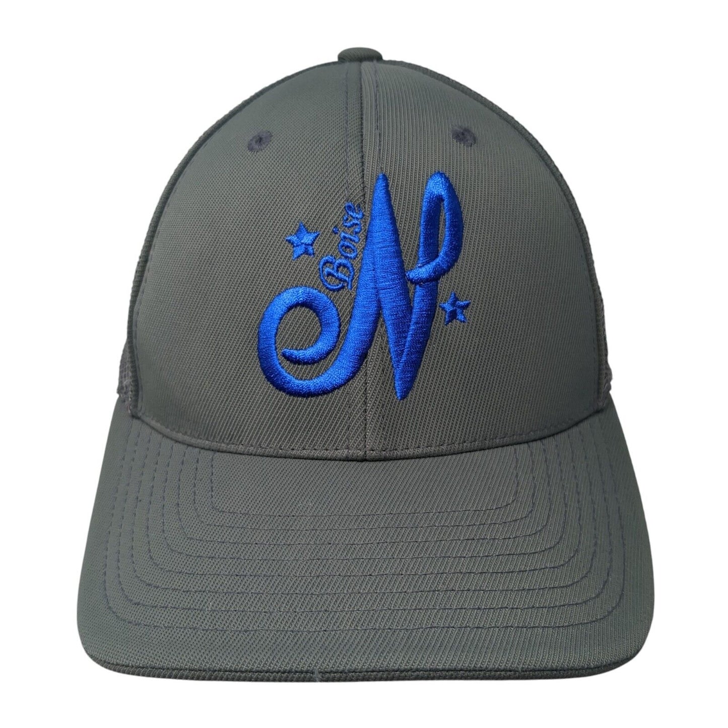 N Boise Fitted Mesh Back Trucker Hat Gray 6 7/8-7 3/8 Pacific Headwear