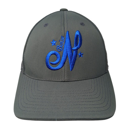 N Boise Fitted Mesh Back Trucker Hat Gray 6 7/8-7 3/8 Pacific Headwear