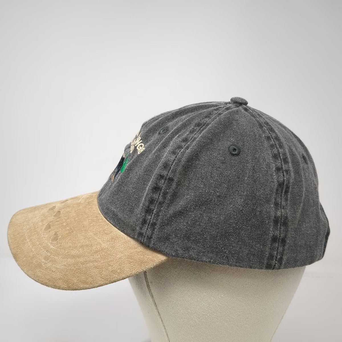 Gray Baseball Cap One Size Suede Bill Bear Tracks Pagosa Springs Colorado Hat