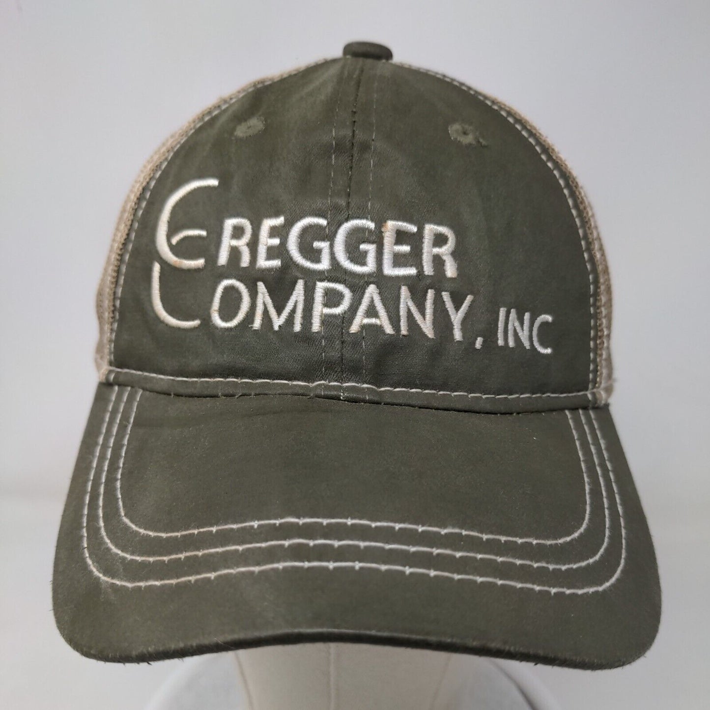 Cregger Company Inc Strapback Mesh Back Trucker Hat Green OSFA Embroidered