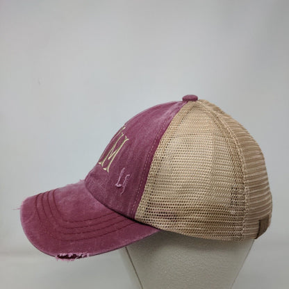 BSM Strapback Trucker Hat Ponytail Multi One Size Mesh Back C.C Exclusives