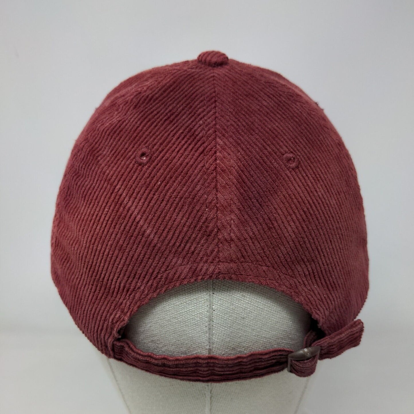 Unbranded Slideback Hat Red OSFM Adjustable Vented Holes Corduroy Blank