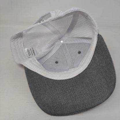 Leapers Snapback Trucker Hat Gray One Size Leather Patch Mesh Back