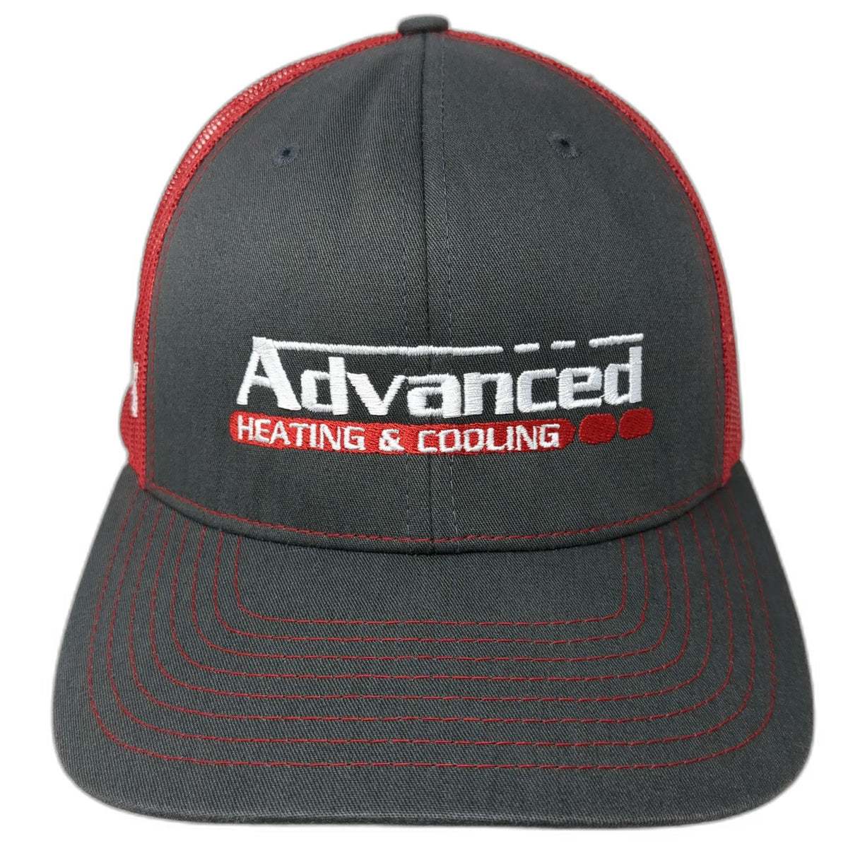 Richardson Trucker Hat Gray Red One Size Advanced Heating Cooling York Mesh Hat