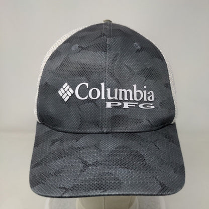Columbia PFG Fitted Trucker Hat Gray Camo Performance Fishing Gear