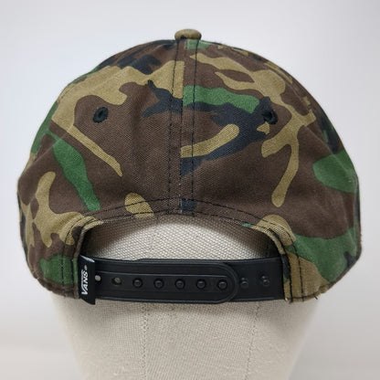Vans 5 Panel Hat Green Black Camo One Size Snapback Logo Patch Authentic OG
