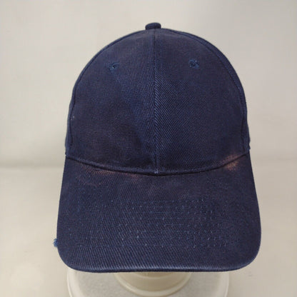 Basic Editions Slideback Hat Blue OSFM Adjustable Solid Blank 6 Panel