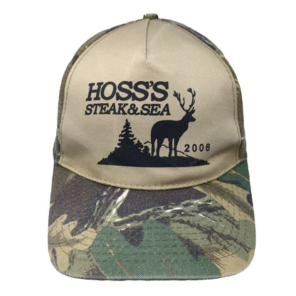 5 Panel Beige Camo One Size Hat Hoss's Steak & Sea 2006 Deer Hunting Outdoor