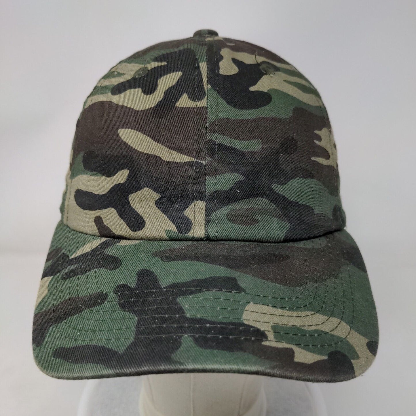 Ethos Slideback Hat Camouflage OSFA Adjustable Vented Holes 6 Panel Blank