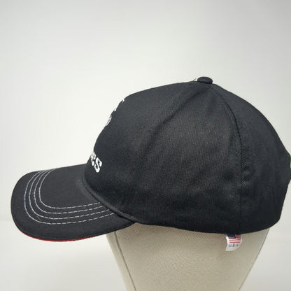 Snapback Black Hat One Size US Marines Made In USA Red Sandwich Brim Gray Stitch