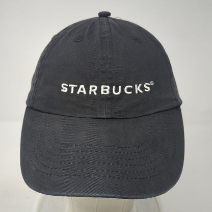 Starbucks Strapback Baseball Cap Black One Size Adjustable Embroidered 6 Panel