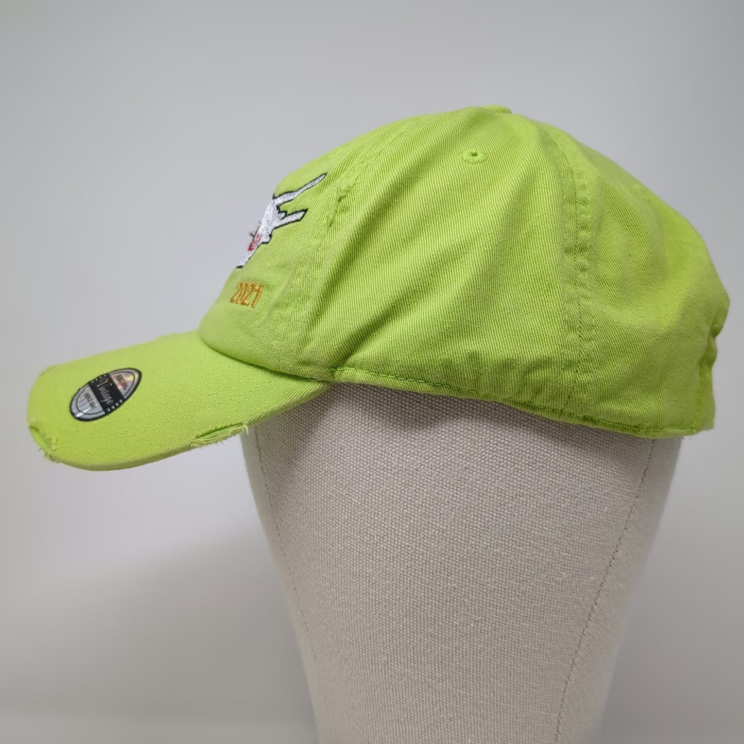 KBETHOS Baseball Cap Green One Size No Lao Cow 2021 Distressed Slideback Hat