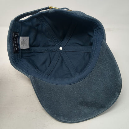 Wyeth Baseball Cap Blue One Size Perforated Leather Suede Buckle Slideback Hat