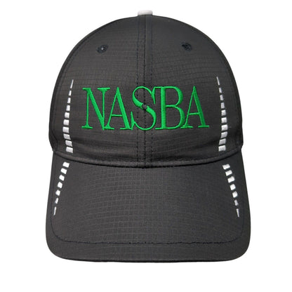 NASBA Strapback Hat Black One Size Cap America Golf Embroidered 6 Panel