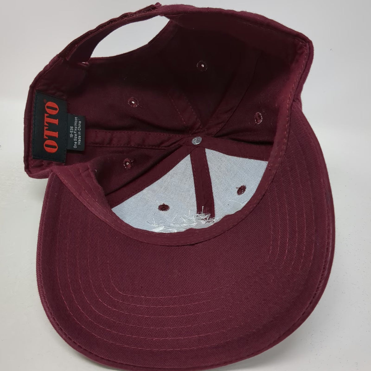 OTTO Sabra Logo Red White Baseball Cap One Size Hat Strapback Cotton Embroidered