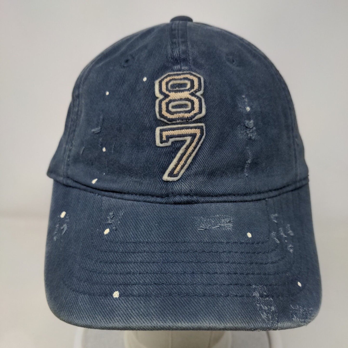 Aeropostale 87 Fitted Hat Blue Large/XL Solid 6 Panel Vent Holes