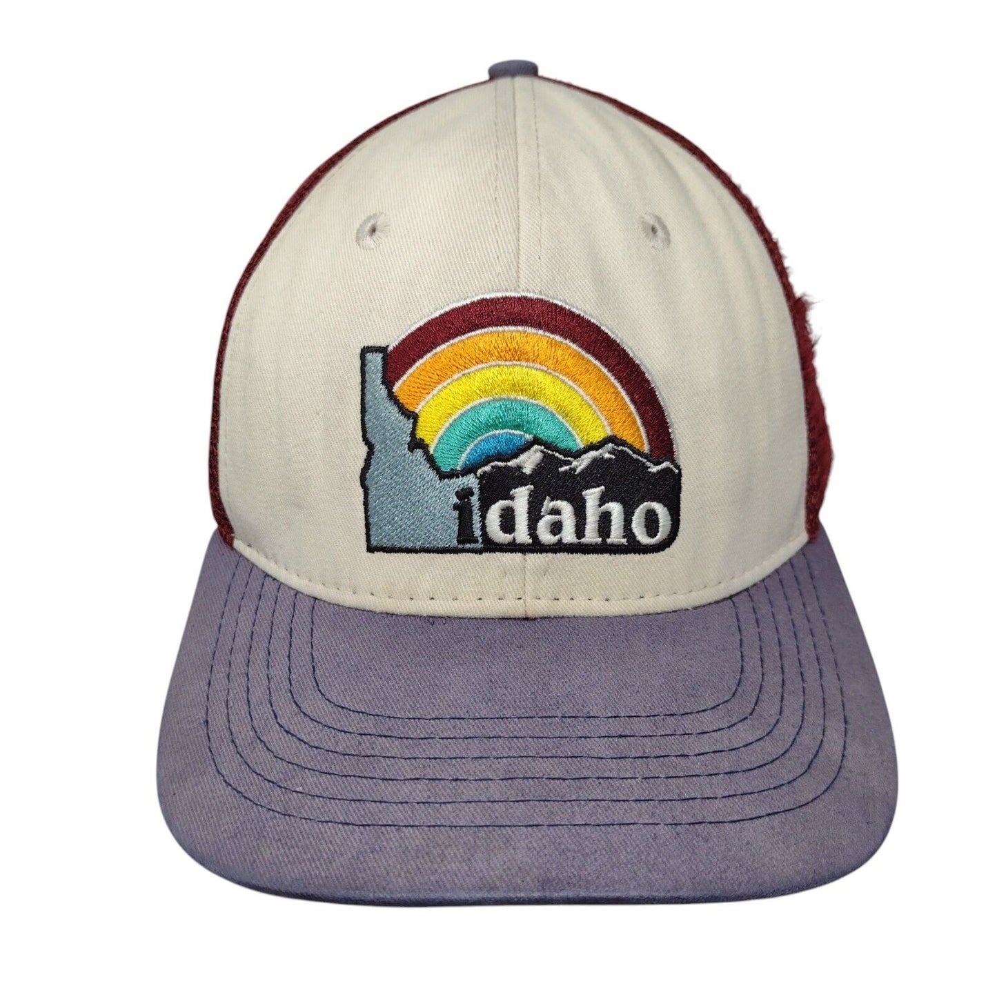 Idaho Rainbow Snapback Mesh Back Trucker Hat Multi OSFA Embroidered