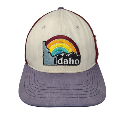 Idaho Rainbow Snapback Mesh Back Trucker Hat Multi OSFA Embroidered