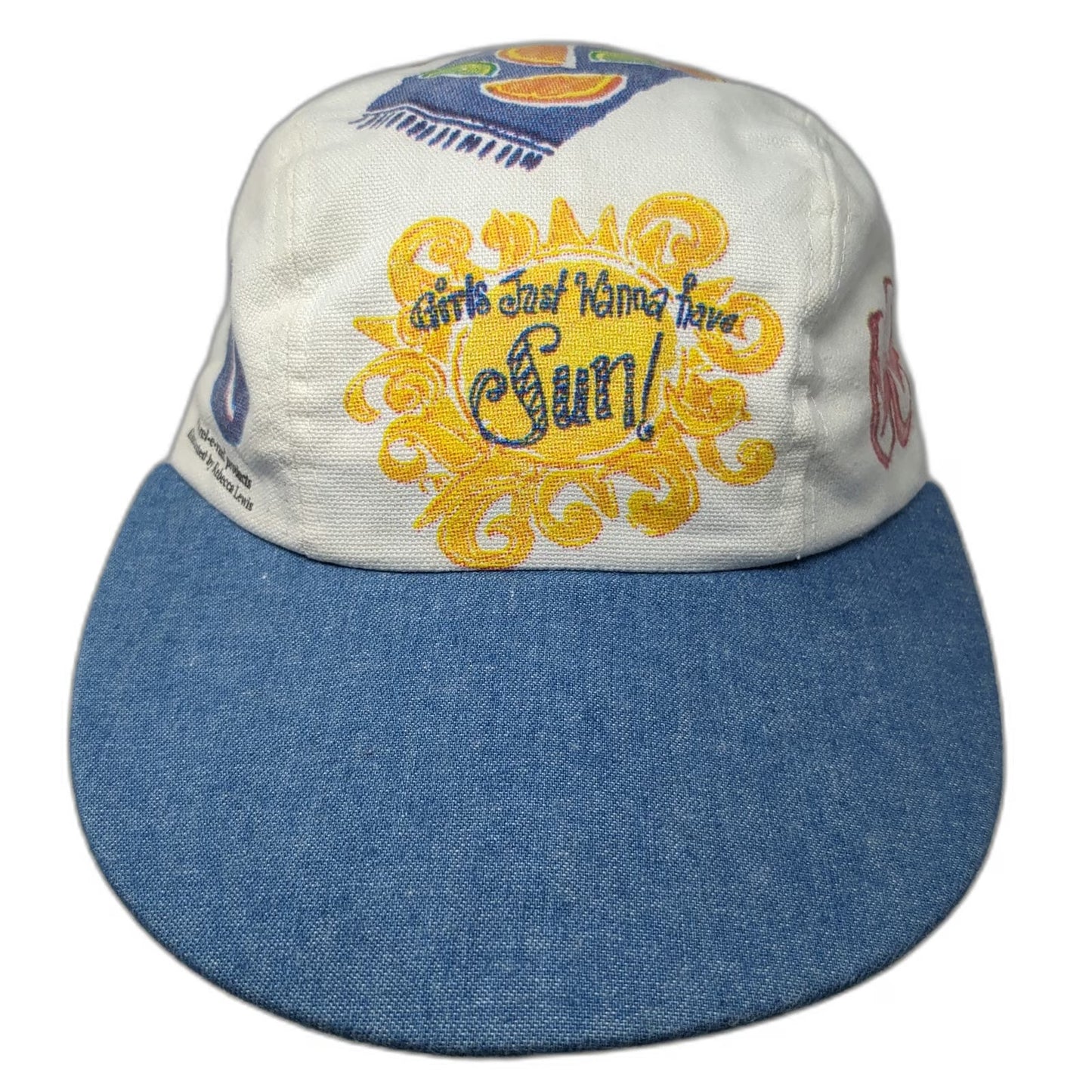 Relevant Headwear Snapback White One Size Summer Sun Graphic Denim Brim USA Hat