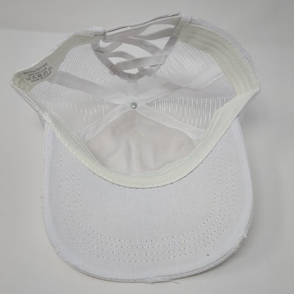 Unbranded Ponyback Strapback Trucker Hat White OS Adjustable Distressed Blank