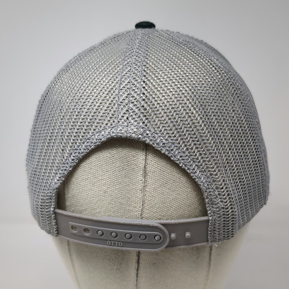 OTTO Trucker Hat Black One Size Millbrook Gas Patch Mesh Snapback Workwear Cap