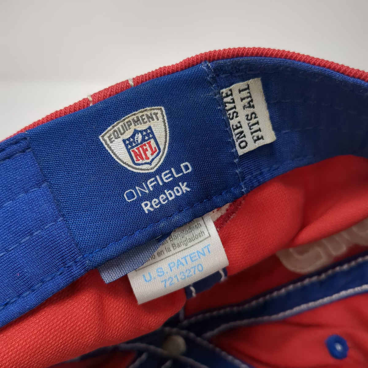 Reebok NFL New York Giants Baseball Cap Red One Size NY Logo Contrast Stitching