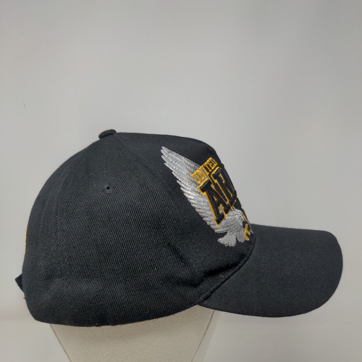 United States Army Strapback Hat Black One Size Embroidered Vent Holes