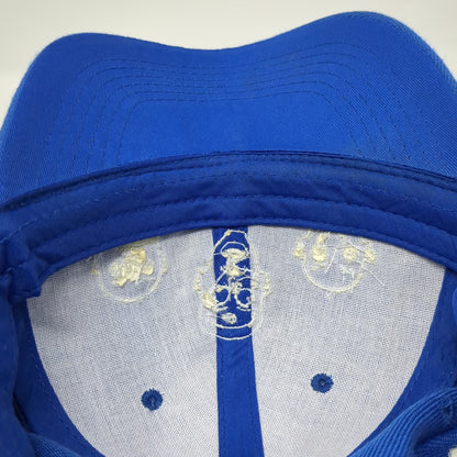Blue Baseball Cap One Size Embroidered Three Faces Graphic Abstract Art Hat