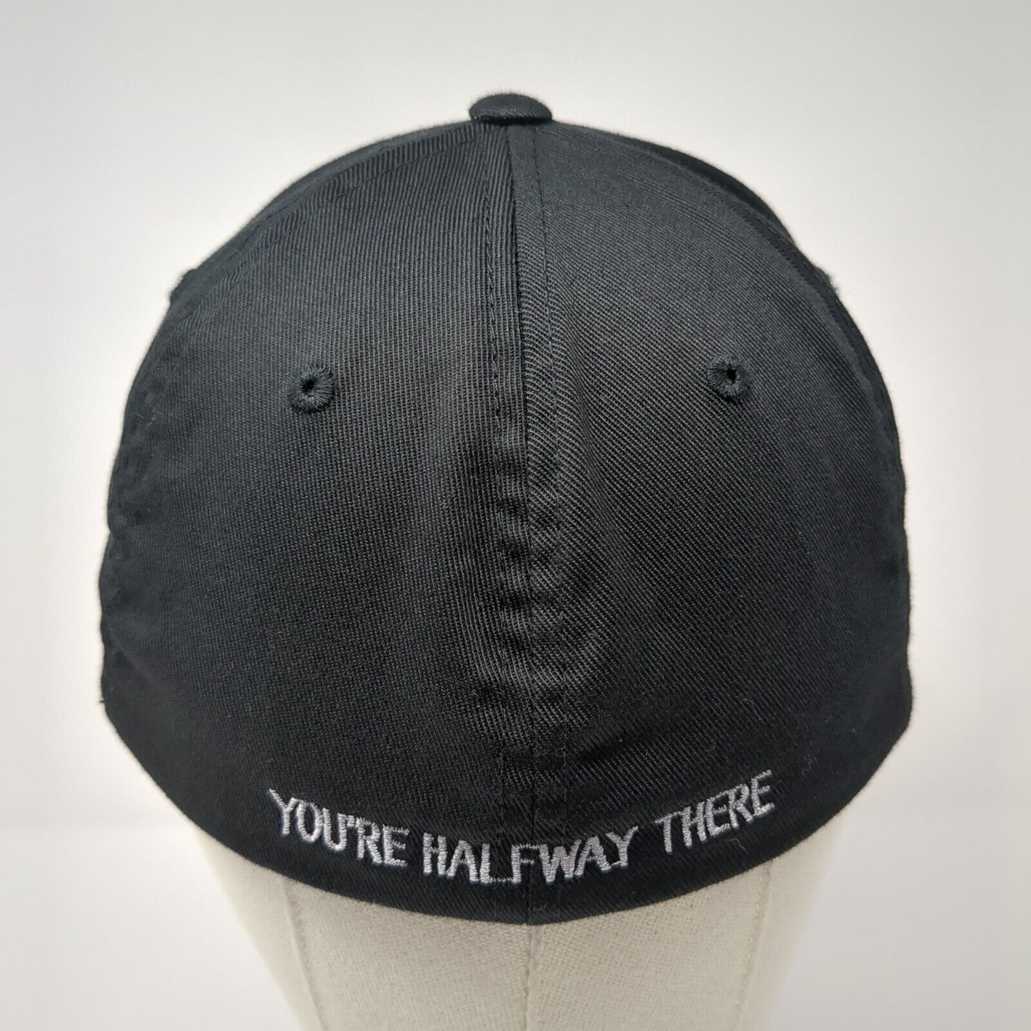 G45 You're Halfway There Fitted Hat Black S/M Embroidered Port Authority
