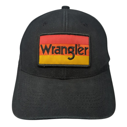 Wrangler Patch Snapback Hat Black One Size Solid Adjustable Vent Holes