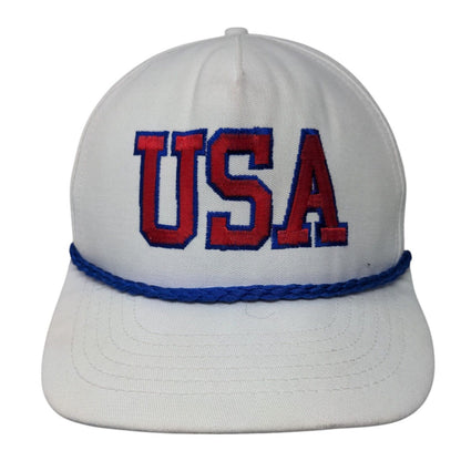 USA Mack Trucks Snapback Hat White OSFA Adjustable Embroidered Rope Novad