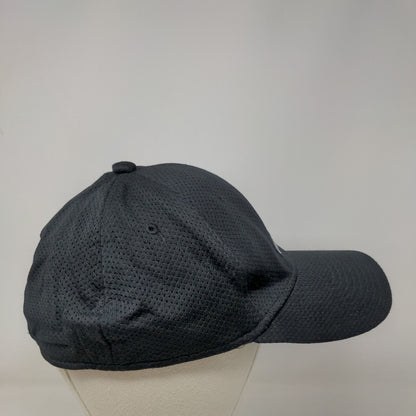 Adidas 3 Stripes Fitted Hat Black Large/XL Embroidered Logo 6 Panel