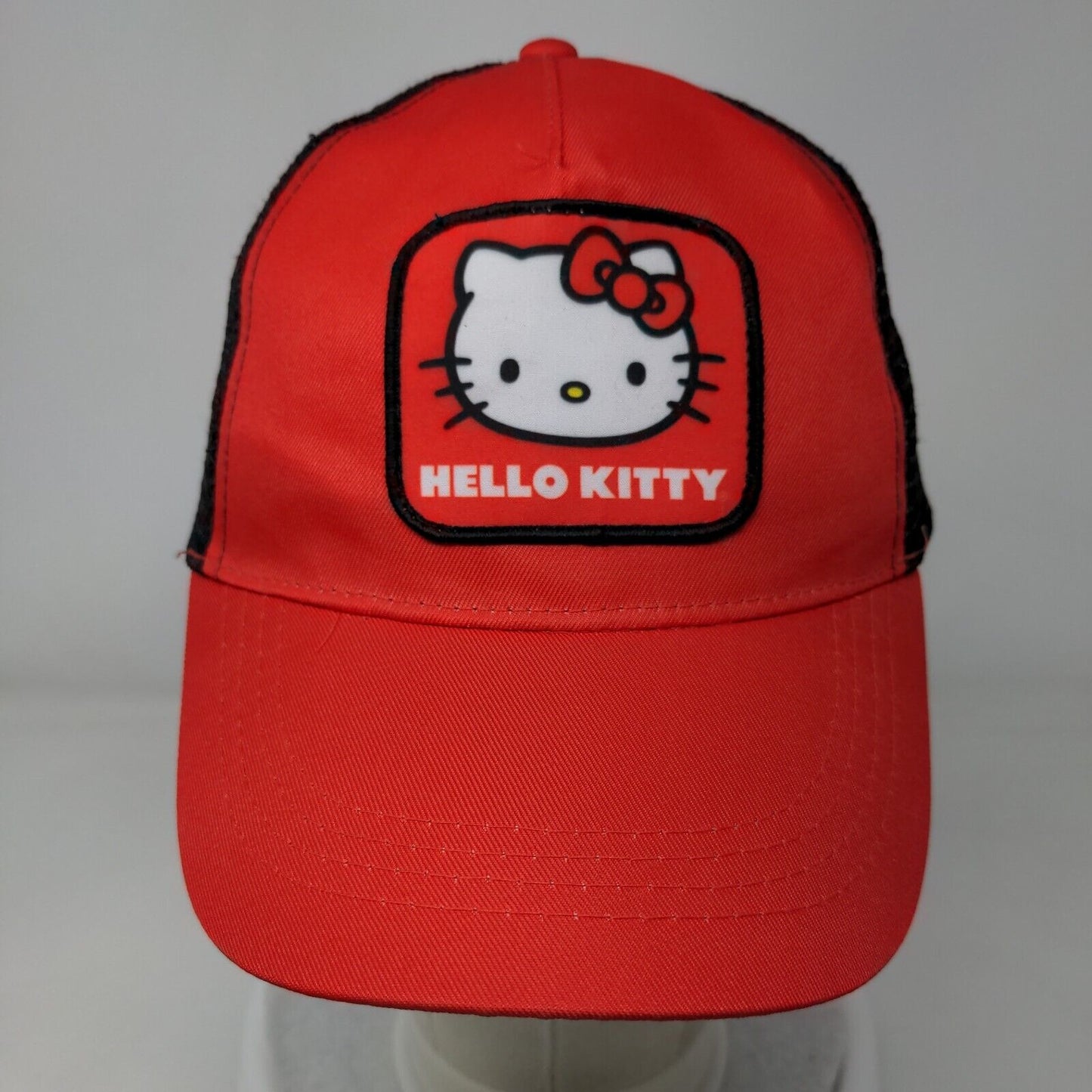 Hello Kitty by Sanrio Snapback Trucker Hat Red One Size Adjustable Mesh Back