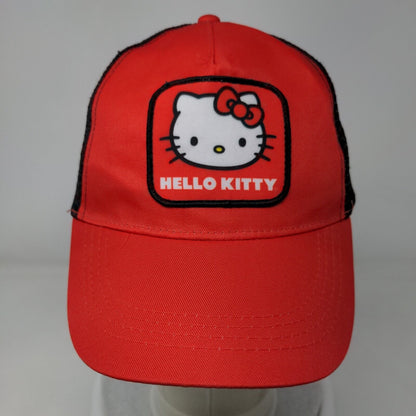 Hello Kitty by Sanrio Snapback Trucker Hat Red One Size Adjustable Mesh Back