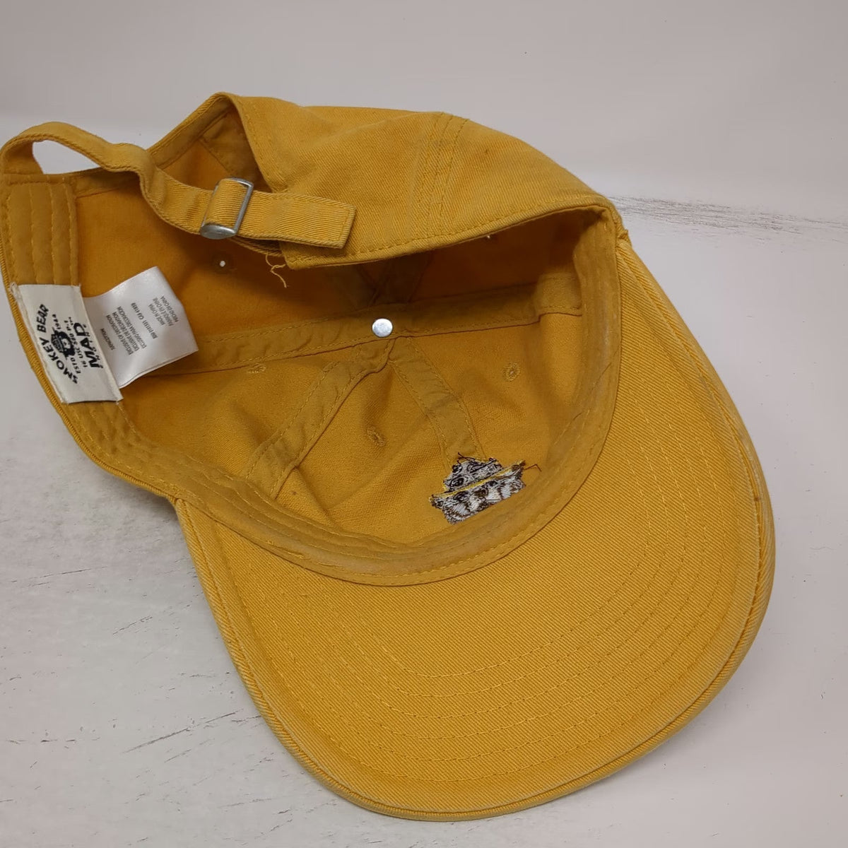 MAD Engine Smokey Bear Baseball Cap Yellow One Size Cotton Slideback Hat