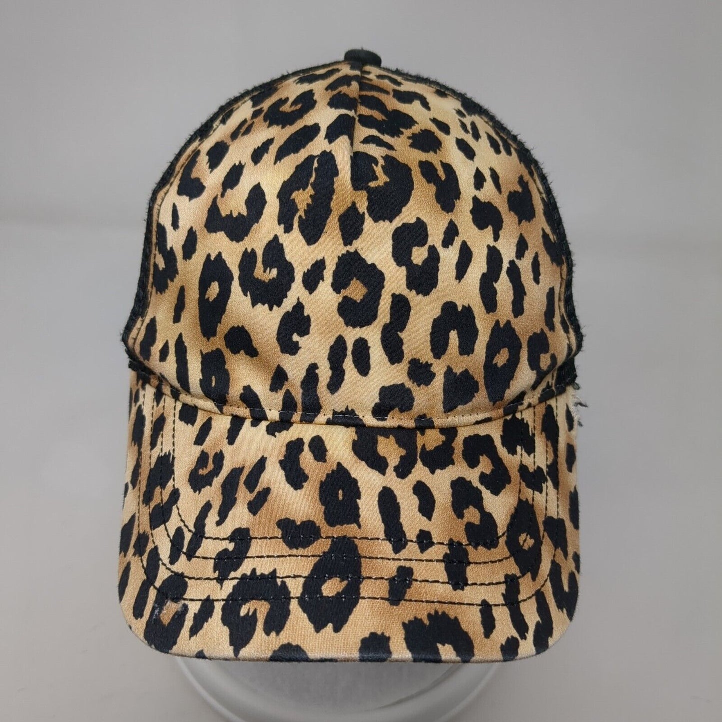 Leopard Snapback Mesh Back Trucker Hat Multi One Size Animal Print HG