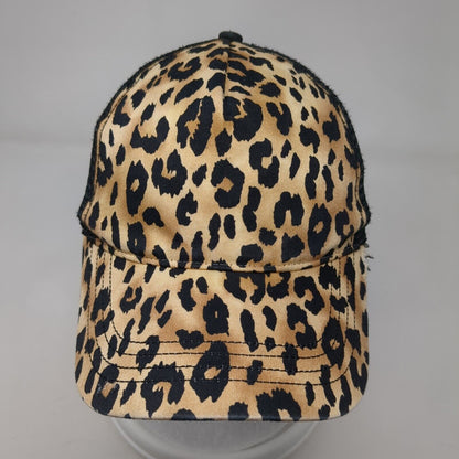 Leopard Snapback Mesh Back Trucker Hat Multi One Size Animal Print HG