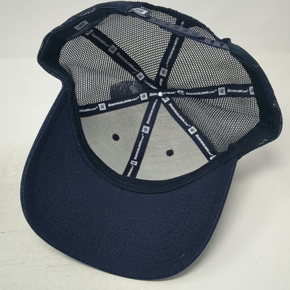 Bodybuilding Trucker Hat Blue One Size Mesh Back Snapback Patch Logo Gym Cap