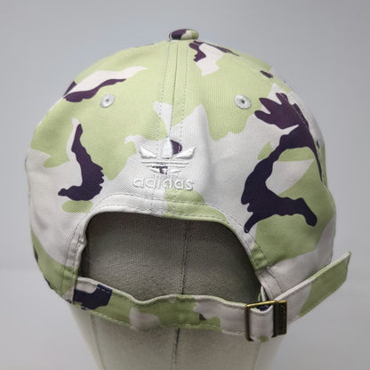 adidas Baseball Cap Green White Purple Camo Trefoil Logo One Size Slideback Hat