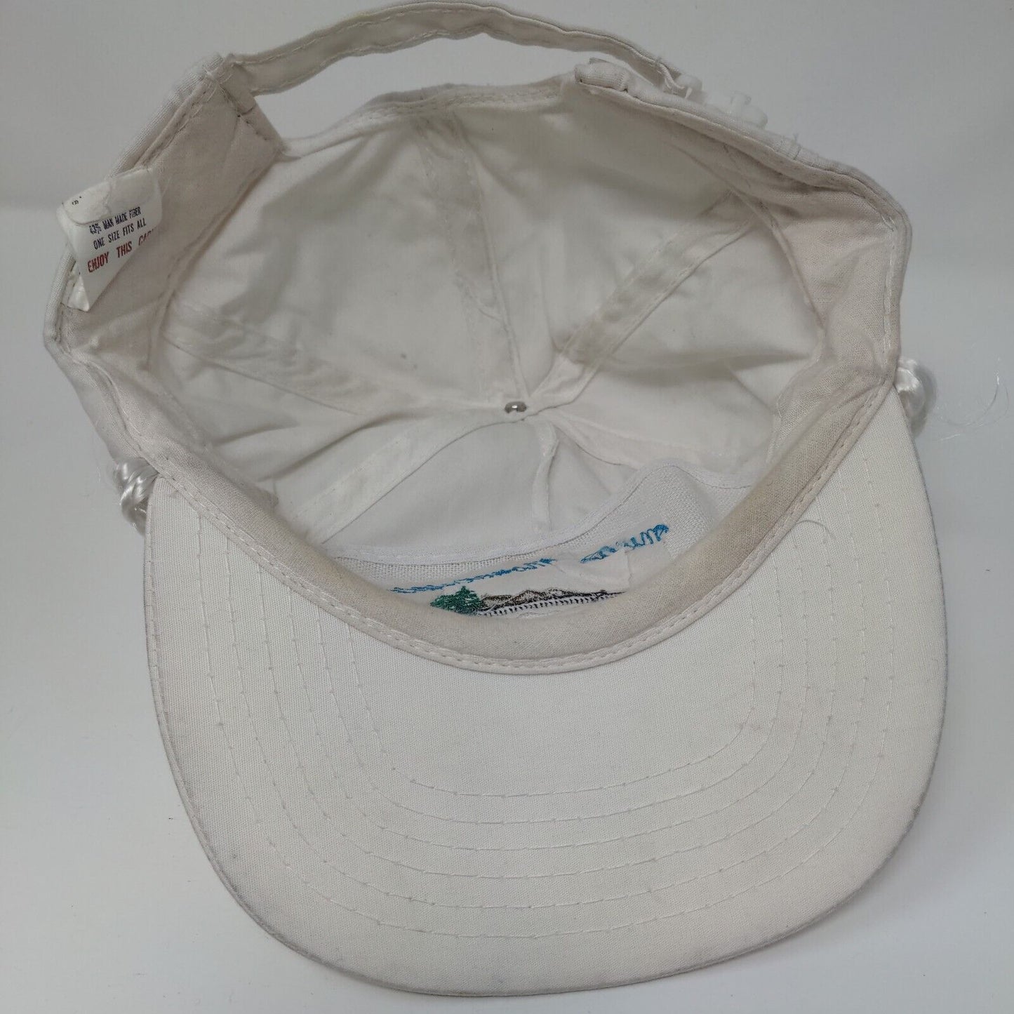 Millie Mountaineer Strapback Rope Hat White OSFA Adjustable Embroidered