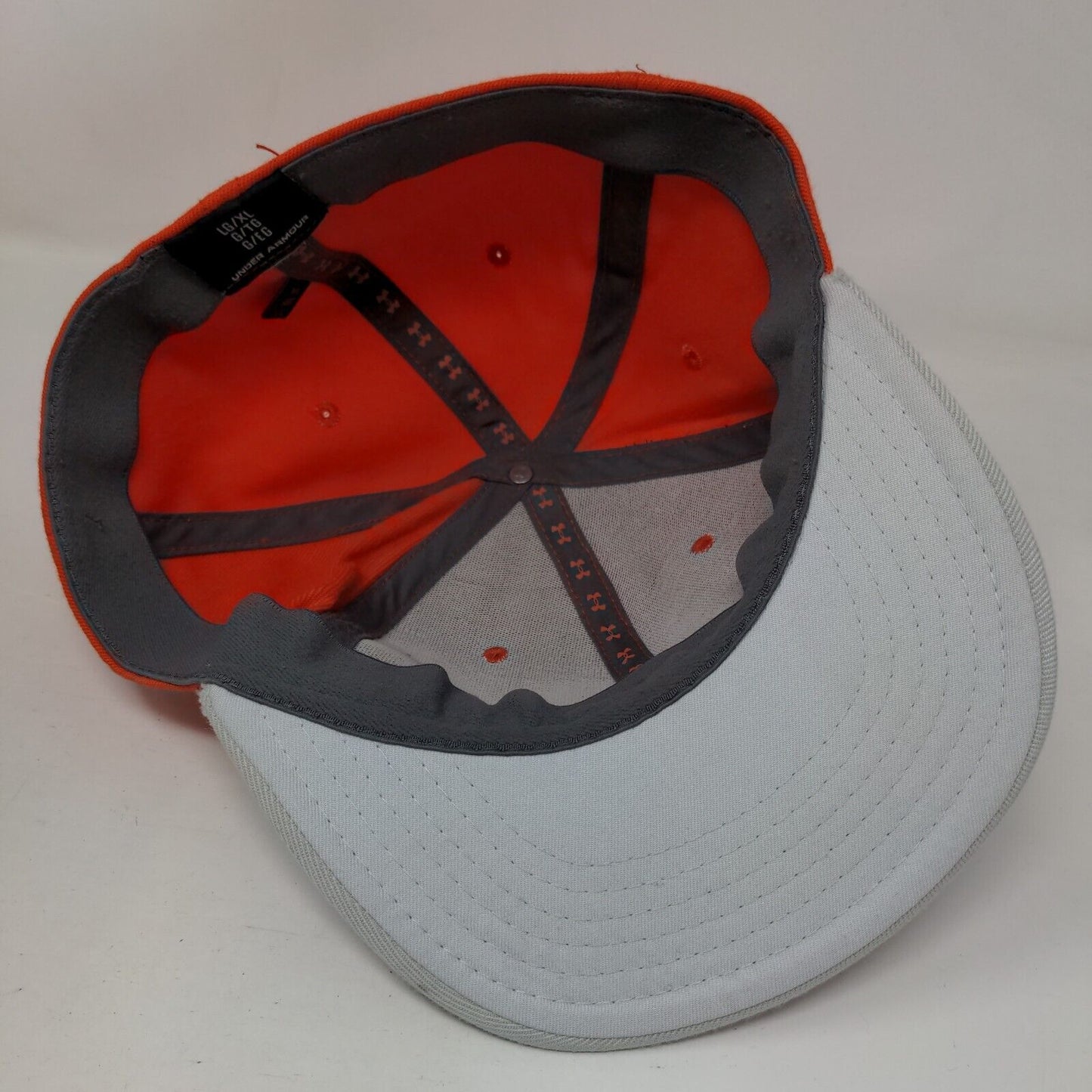 Under Armour Fitted Hat Orange L/XL Colorblock Embroidered Vent Holes