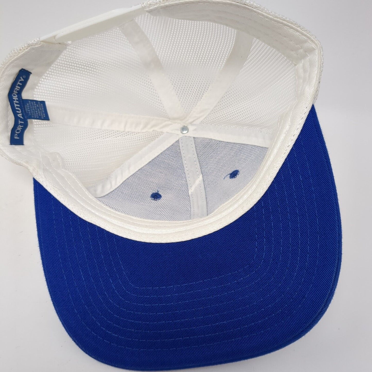 Fish Logo Snapback Mesh Back Trucker Hat Blue One Size Port Authority