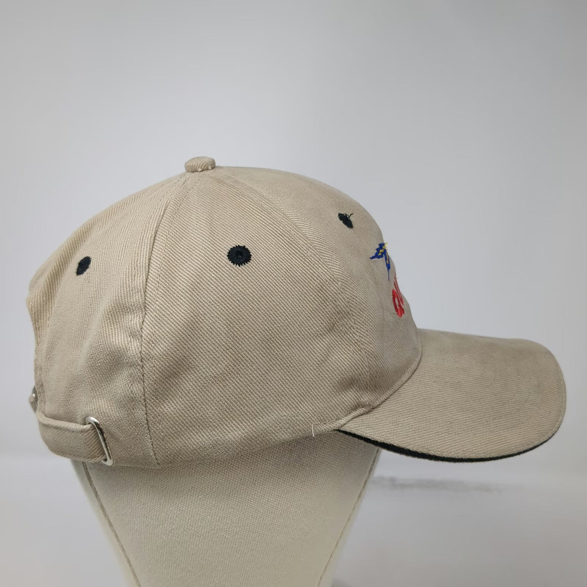 Art Headwear Baseball Cap Beige Red Blue Yellow OSFM Embroidered Hat Slideback