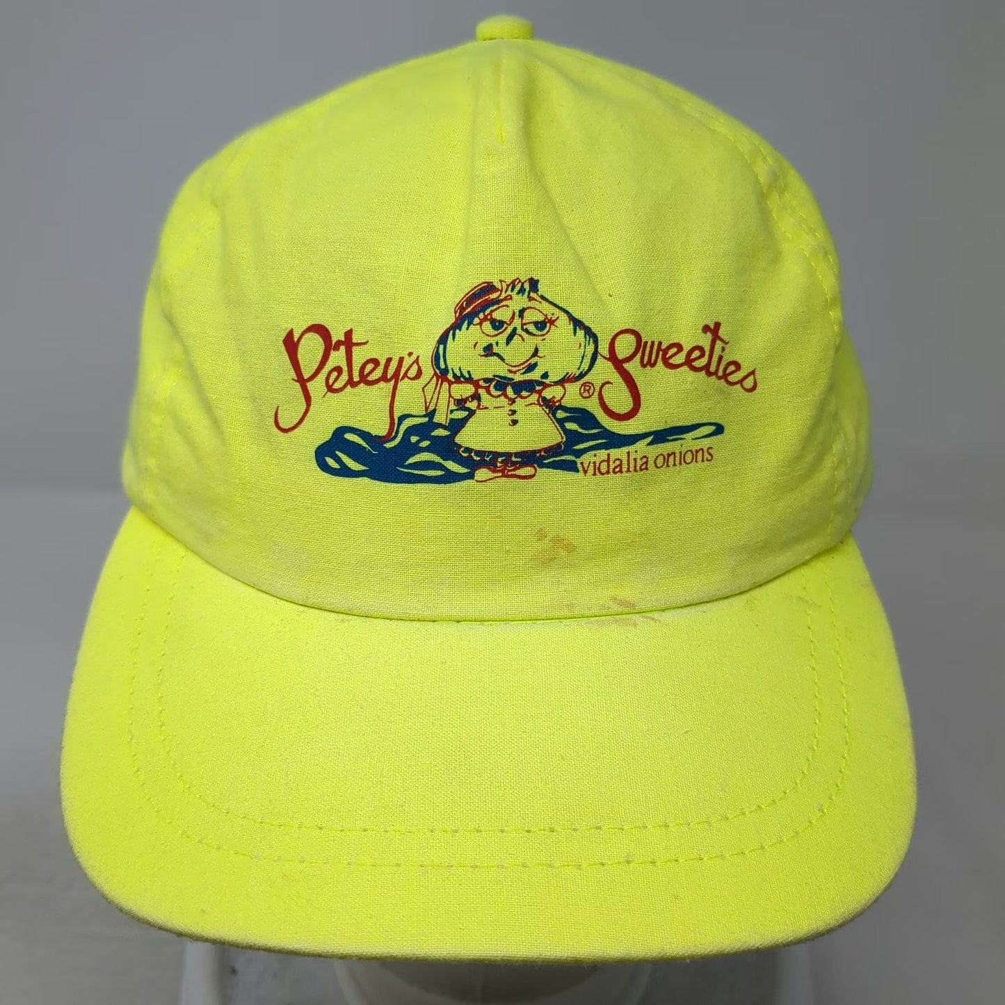RCC Petey's Sweeties Vidalia Onions Hat 5 Panel Green Vintage Mascot Snapback